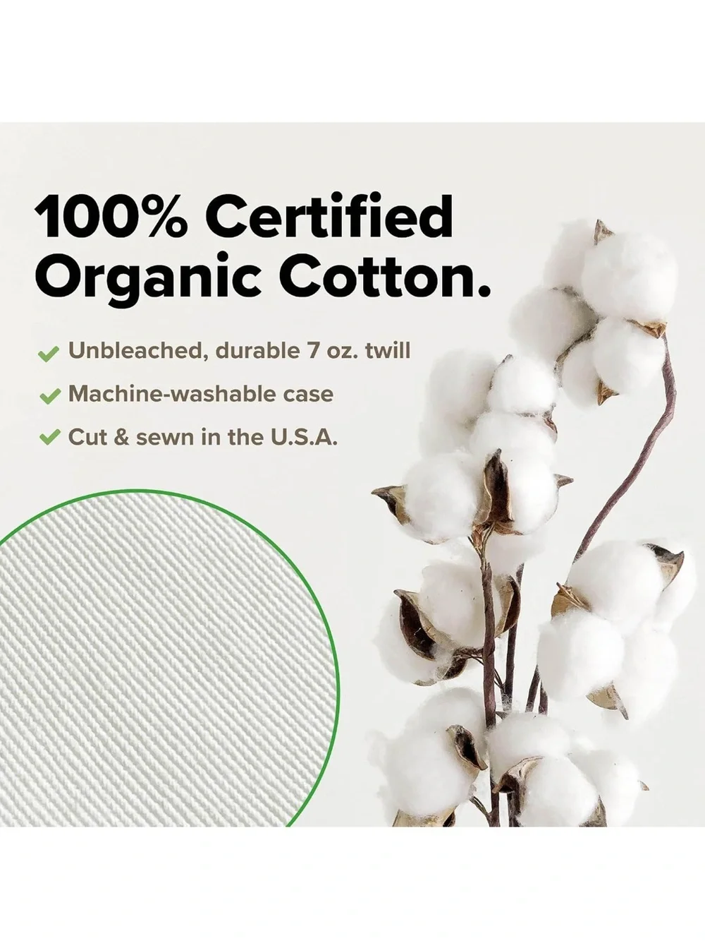 Hullo Buckwheat filled pillow 20”x26” standard size pillow